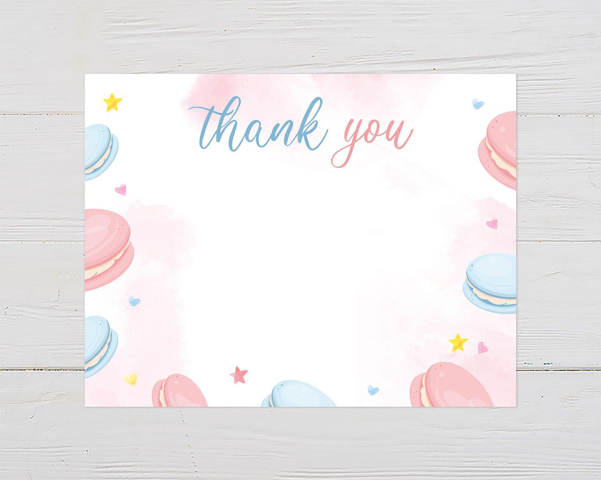 Pink or Blue Macaroon Thank You Card - goprintplus