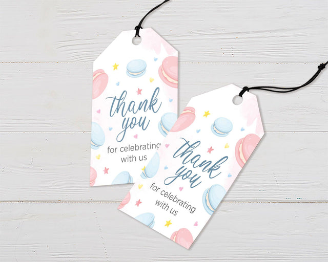 Pink or Blue Macaroon Favor Tags - goprintplus