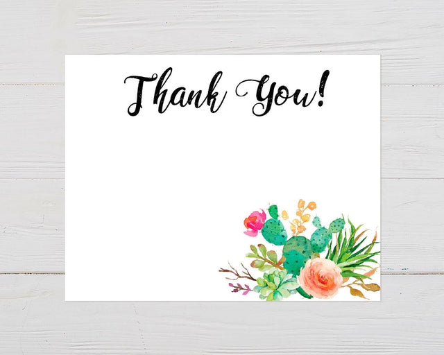 Pink Cacti Thank You Card - goprintplus