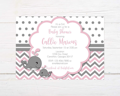 Pink Whales Baby Shower - goprintplus