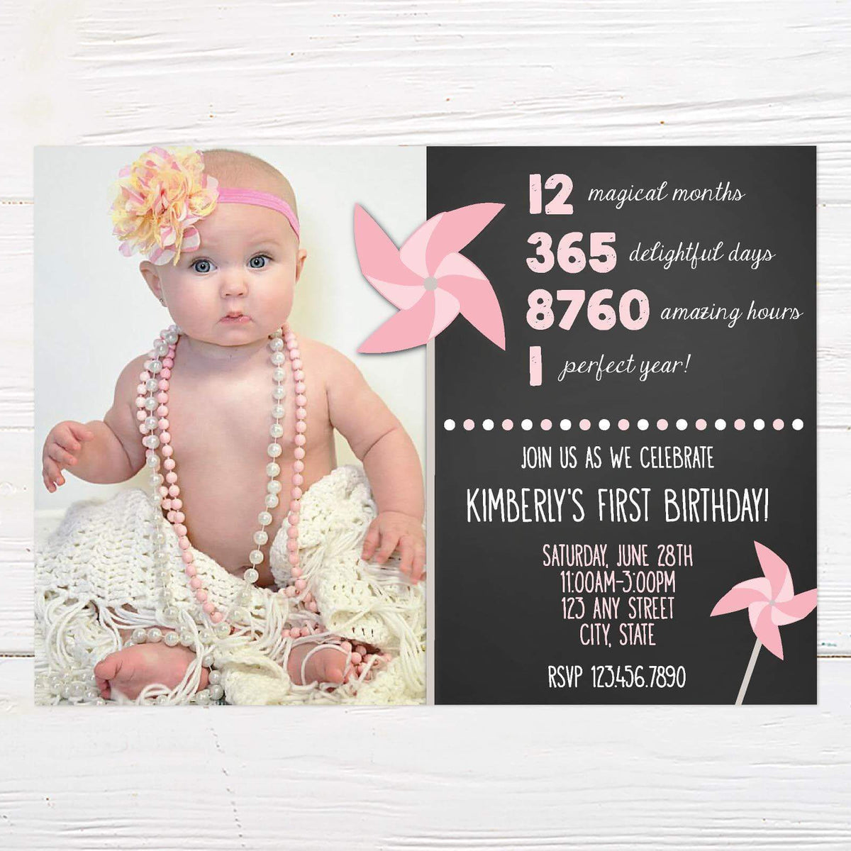 Pinwheels birthday invitation go print plus