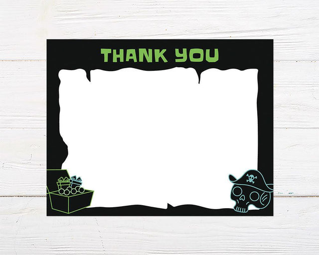 Pirate Birthday Party Thank You Card - goprintplus