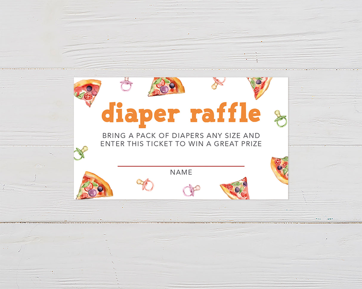 Pizza and Pacifiers Baby Shower Invitation