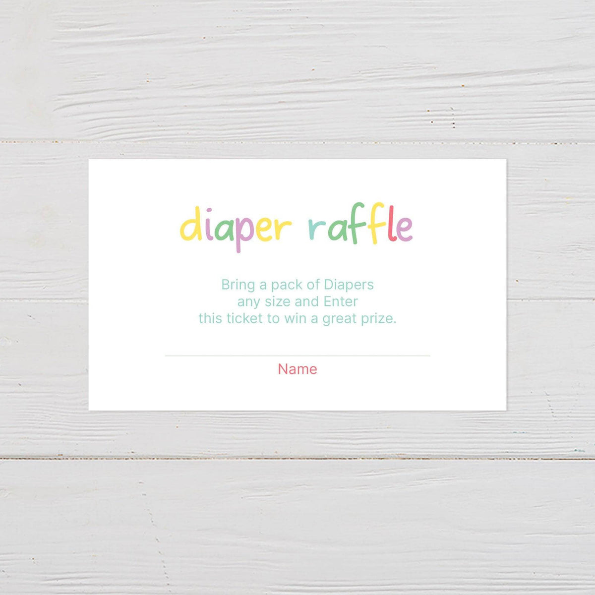 Playful Adoption Diaper Raffle Ticket – Go Print Plus