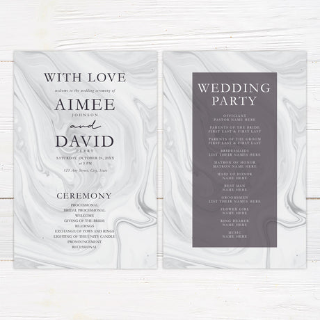 Plum Marble Invitations - goprintplus