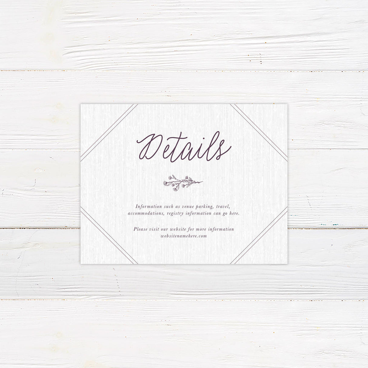 Plum Sprig Details Cards - goprintplus