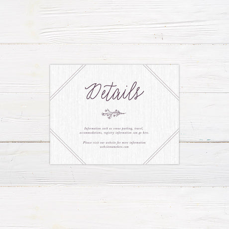 Plum Sprig Details Cards - goprintplus