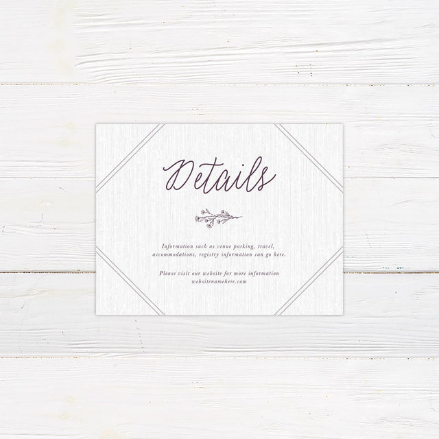 Plum Sprig Details Cards - goprintplus