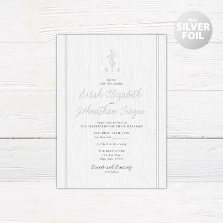 Plum Sprig Foil Invitation - goprintplus