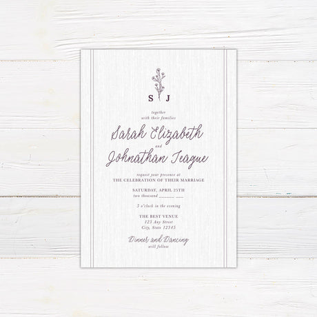 Plum Sprig Invitations - goprintplus