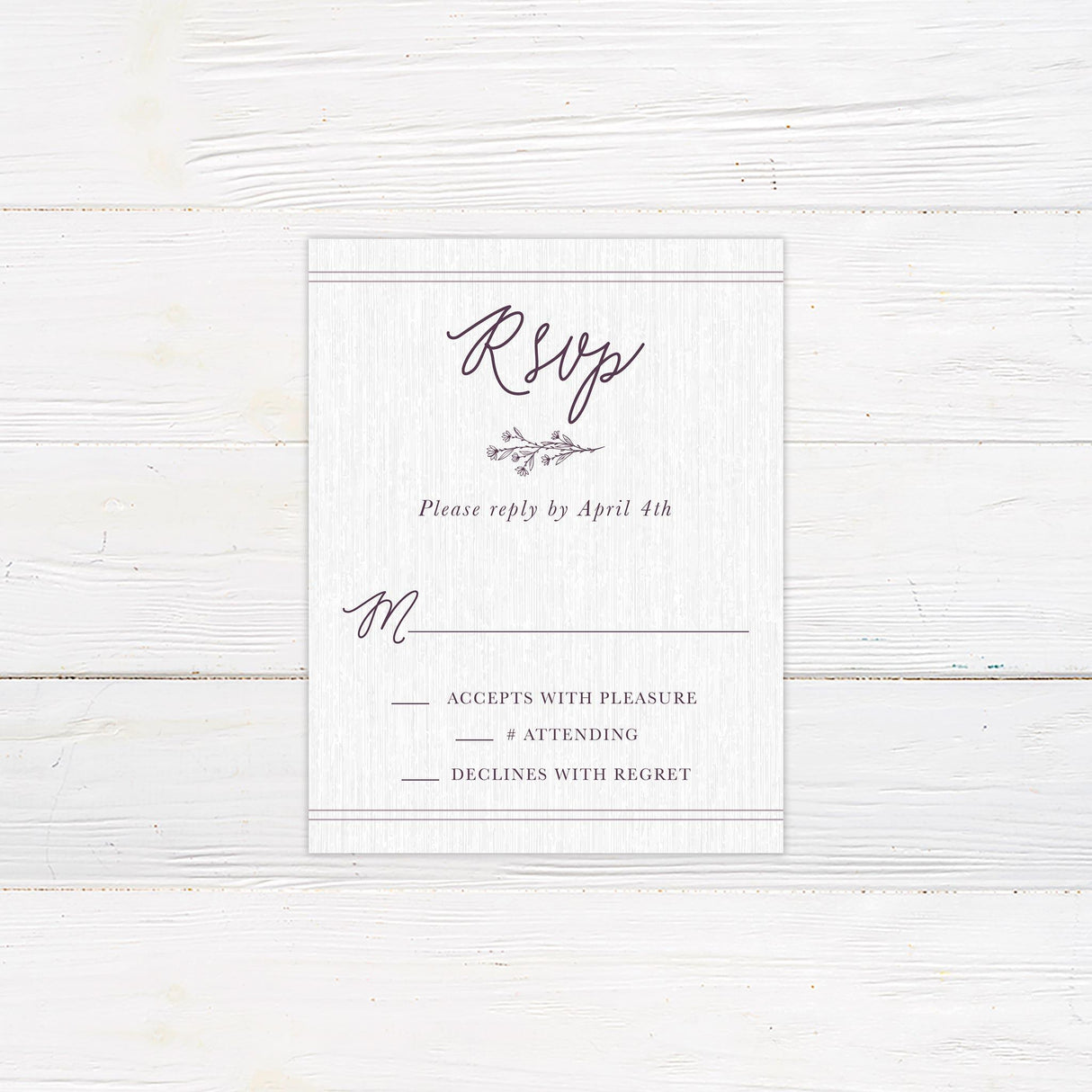 Plum Sprig RSVP - goprintplus