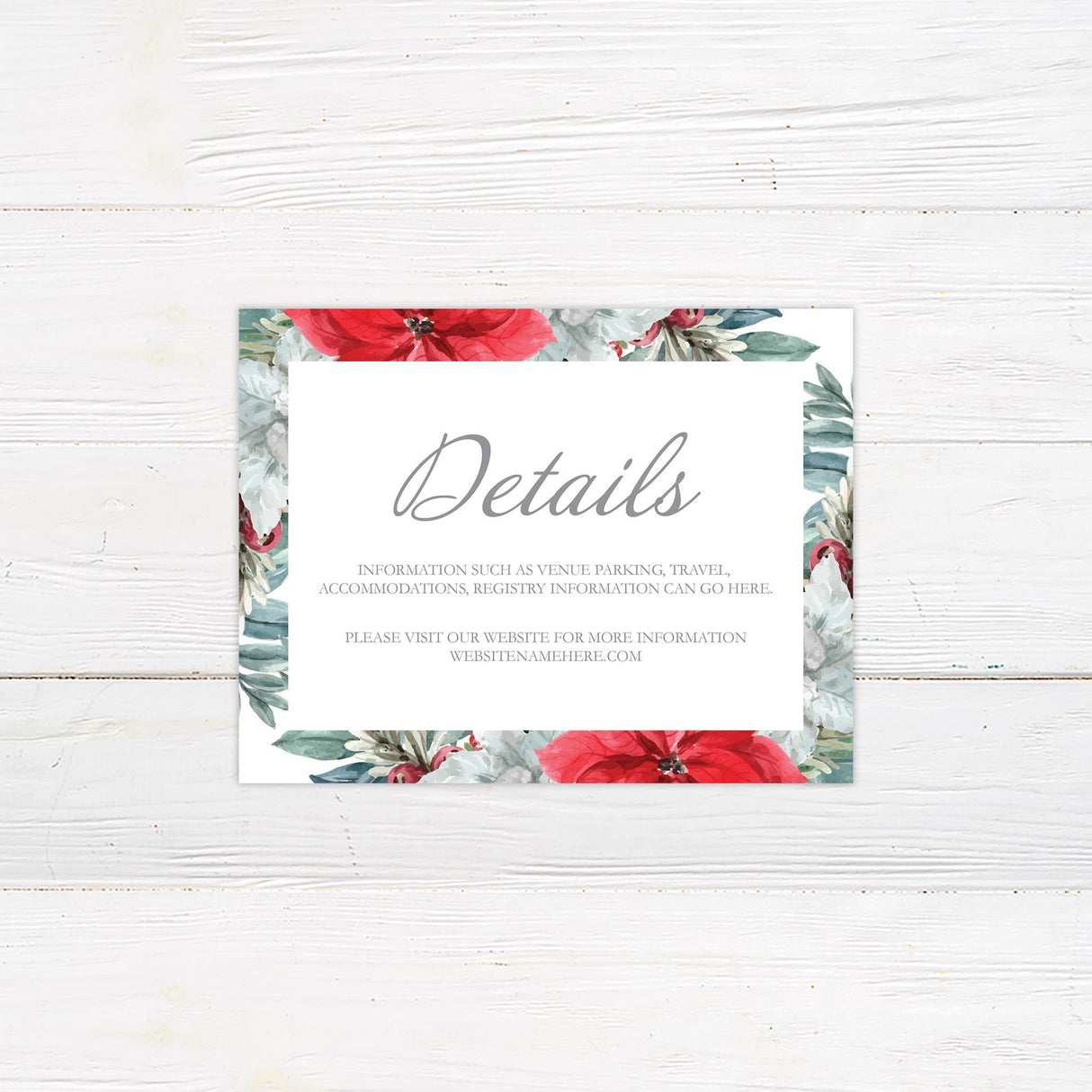 Poinsettia Wreath Invitations - goprintplus