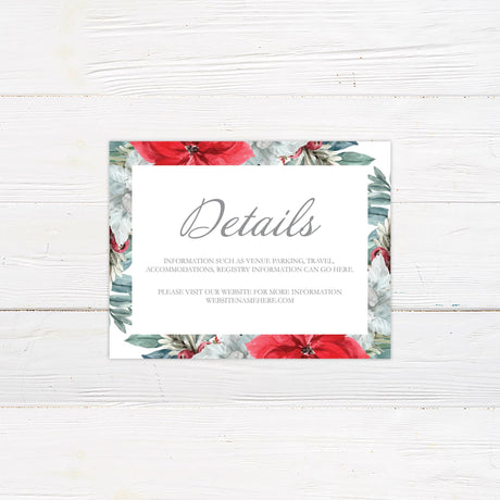 Poinsettia Wreath Invitations - goprintplus