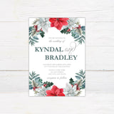 Poinsettia Wreath Invitations - goprintplus