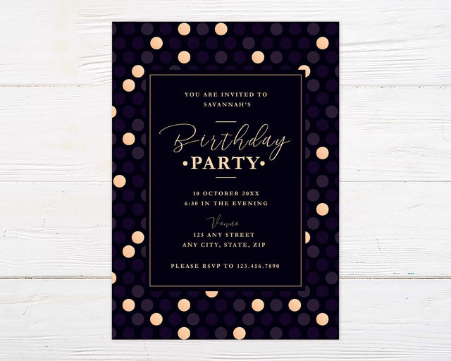 Polka Dots Party Invitation - goprintplus