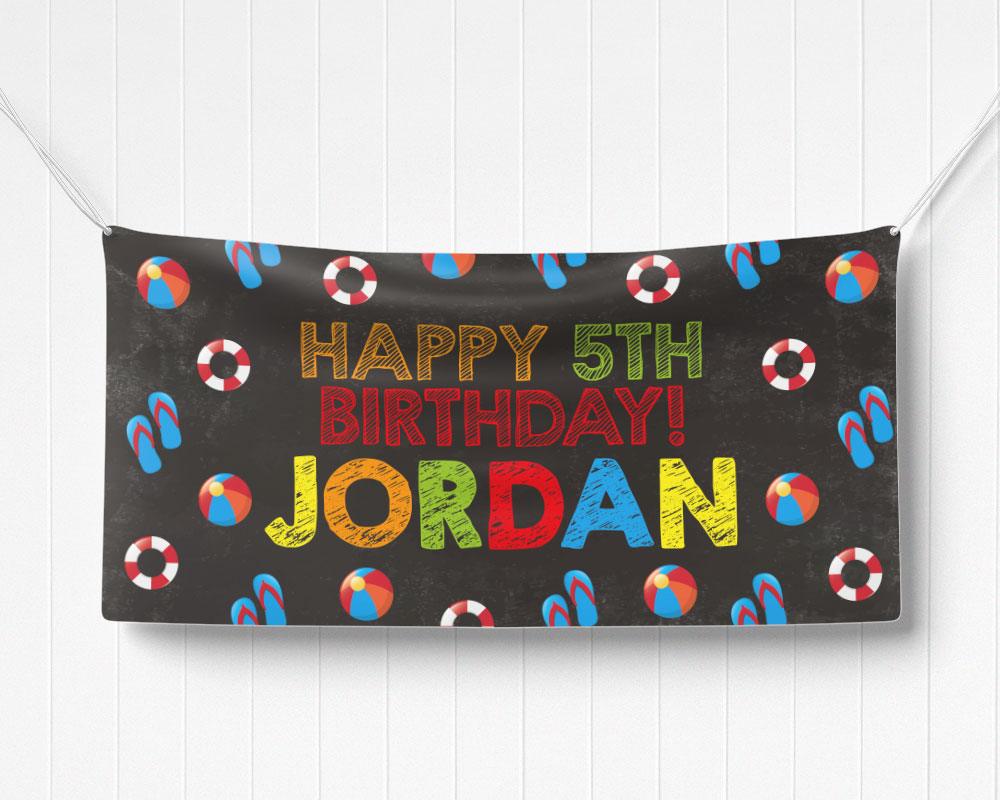 Pool Birthday Banner - goprintplus