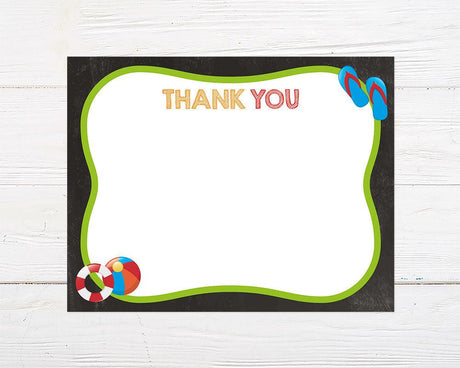 Pool Birthday Thank You Card - goprintplus