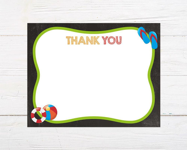 Pool Birthday Thank You Card - goprintplus