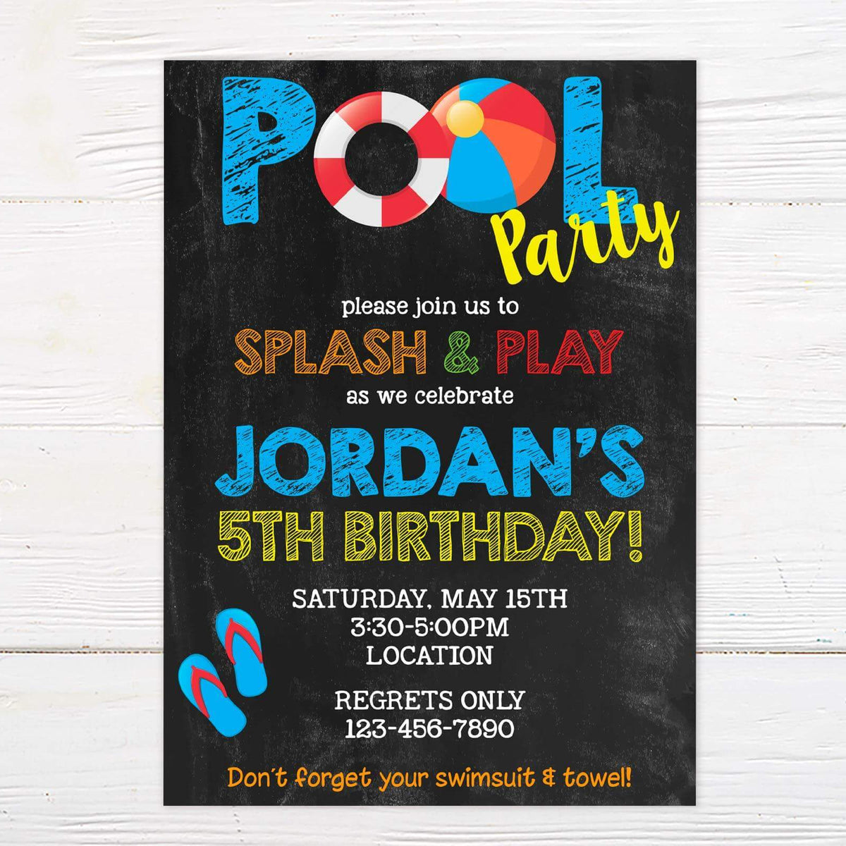 Pool Birthday Invitation | Go Print Plus