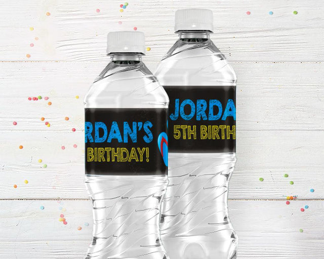 Pool Birthday Water Bottle Labels - goprintplus