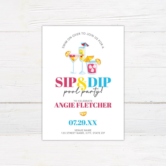 Sip & Dip Invitation - goprintplus