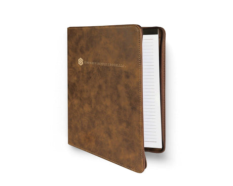 Zippered Leatherette Portfolio with Notepad - goprintplus