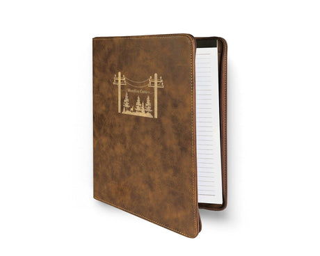 Zippered Leatherette Portfolio with Notepad - goprintplus