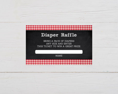 Gingham Diaper Raffle Ticket - goprintplus