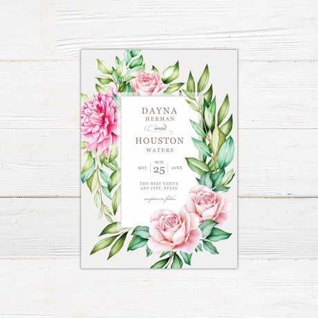 Pretty Peonies Invitations - goprintplus