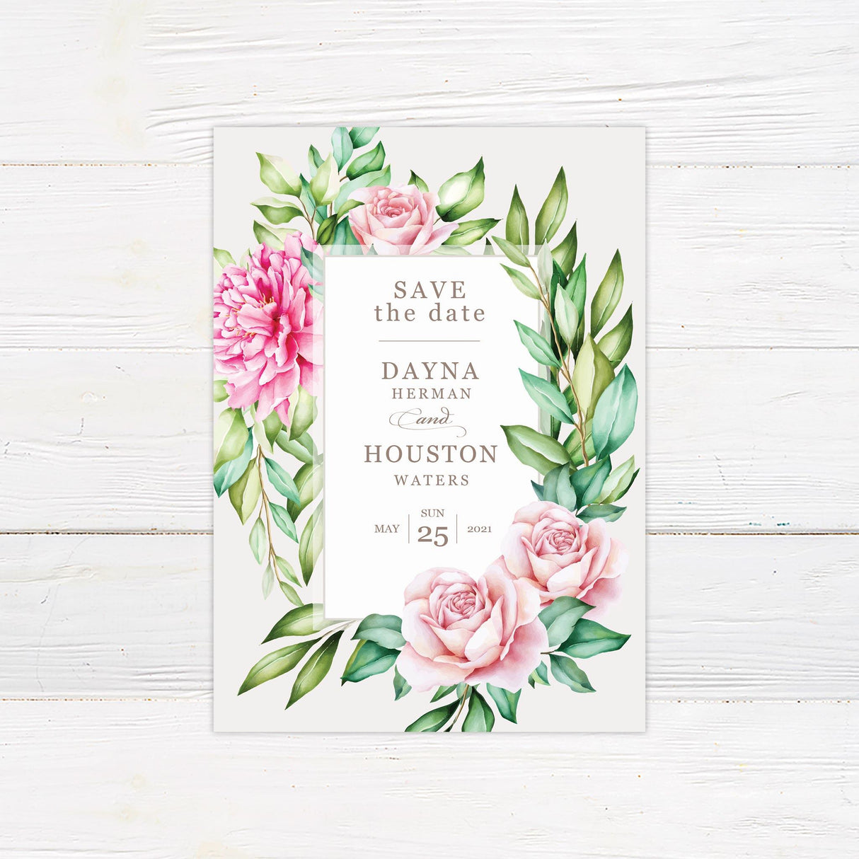 Pretty Peonies Save The Date - goprintplus