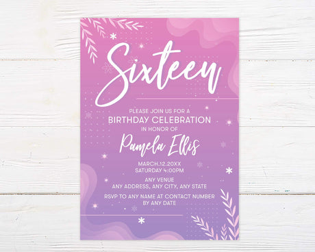 Purple Birthday Party Invitation - goprintplus