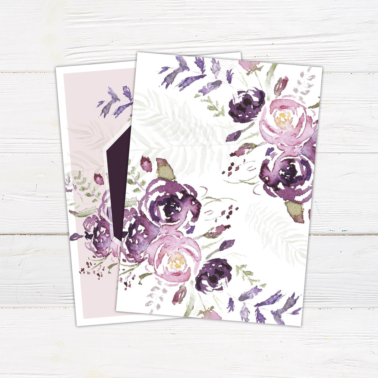 Purple Blooms Invitations - goprintplus