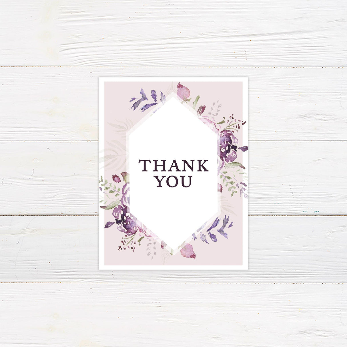 Purple Blooms Thank You Card - goprintplus