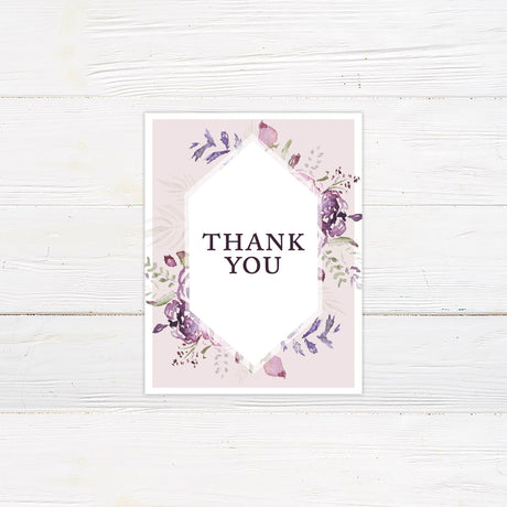 Purple Blooms Thank You Card - goprintplus