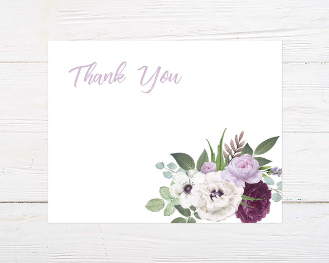 Purple Bouquet Thank You Card - goprintplus