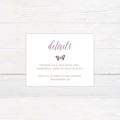 Purple Butterfly Details Cards - goprintplus