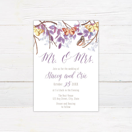 Purple Butterfly Invitations - goprintplus