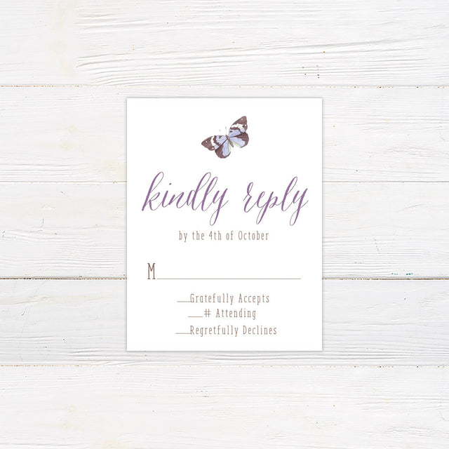 Purple Butterfly RSVP - goprintplus