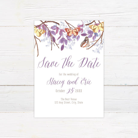 Purple Butterfly Invitations - goprintplus