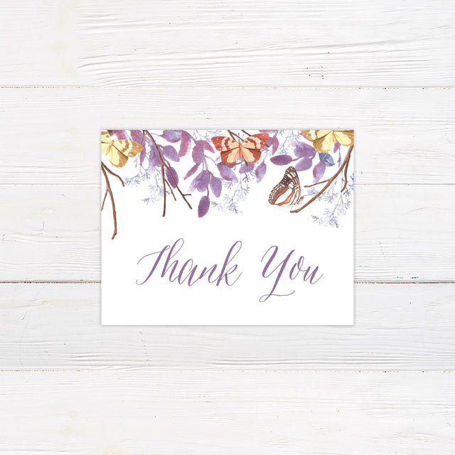 Purple Butterfly Thank You Card - goprintplus