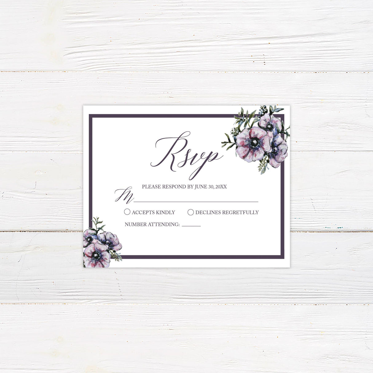 Purple Diamond Floral Invitations - goprintplus