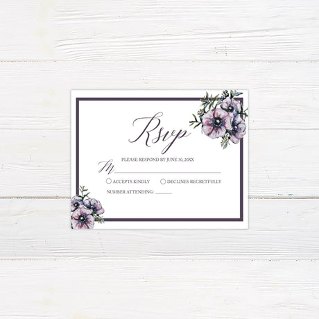 Purple Diamond Floral Invitations - goprintplus