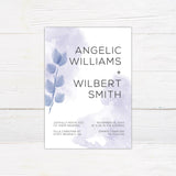 Purple Leaves Watercolor Invitations - goprintplus