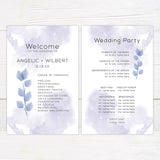 Purple Leaves Watercolor Invitations - goprintplus