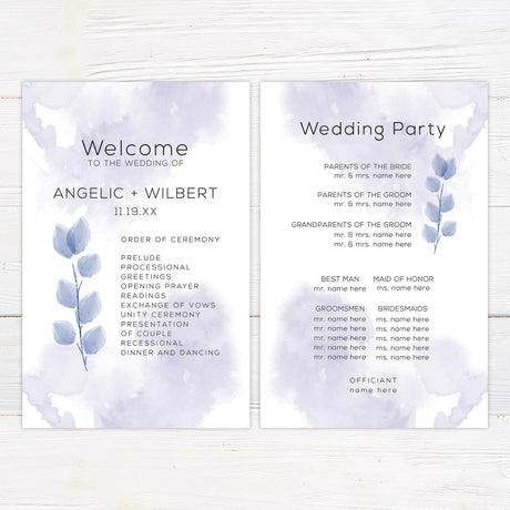 Purple Leaves Watercolor Invitations - goprintplus