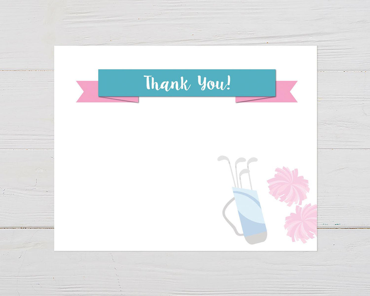 Putters or Pom Poms Thank You Card - goprintplus