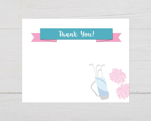 Putters or Pom Poms Thank You Card - goprintplus