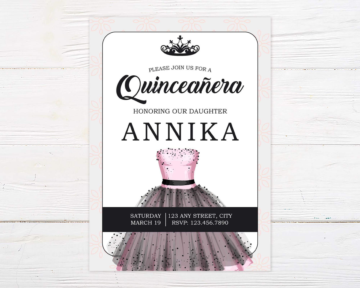 Quinceañera Gown Invitation - goprintplus