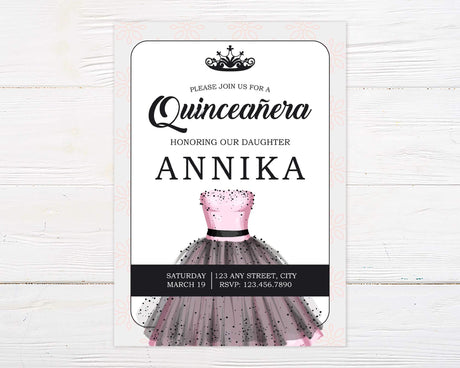 Quinceañera Gown Invitation - goprintplus