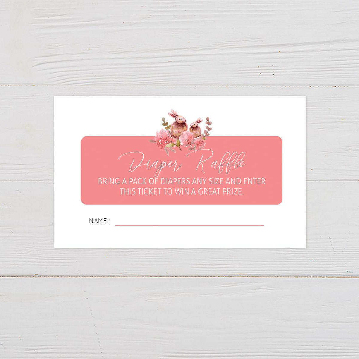 Rabbits and Roses Diaper Raffle – Go Print Plus